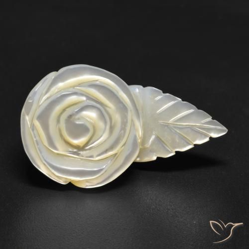 15.05ct Naturel Blanc perle Nacre, Taille Fleur, Opaque