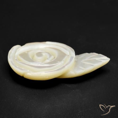 Nacre Blanc perle naturelle Taille Fleur, 18.01 ct, Opaque