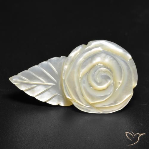 18.49ct Naturel Blanc perle Nacre, Taille Fleur, Opaque