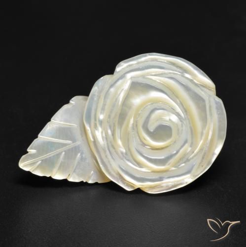 21.17ct Naturel Blanc perle Nacre, Taille Fleur, Opaque