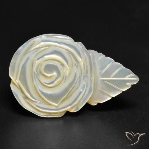 Nacre Blanc perle naturelle Taille Fleur, 21.17 ct, Opaque