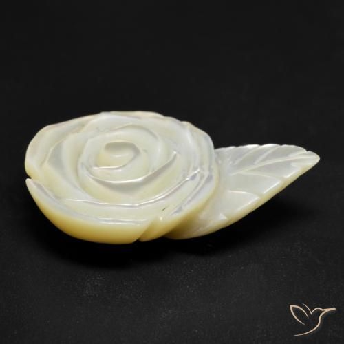 Nacre Blanc perle naturelle Taille Fleur, 21.17 ct, Opaque