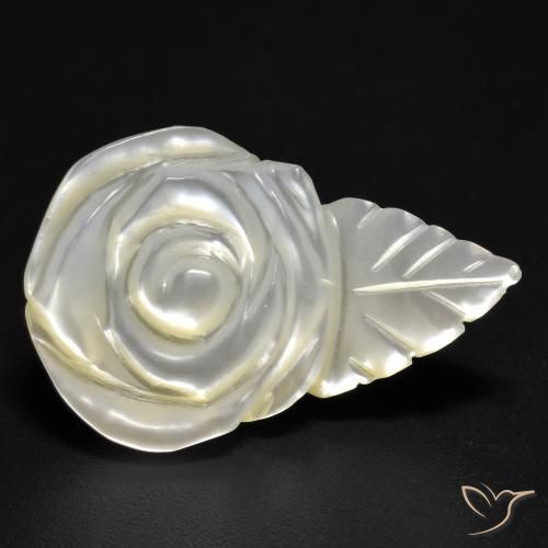 Nacre Blanc perle naturelle Taille Fleur, 15.19 ct, Opaque
