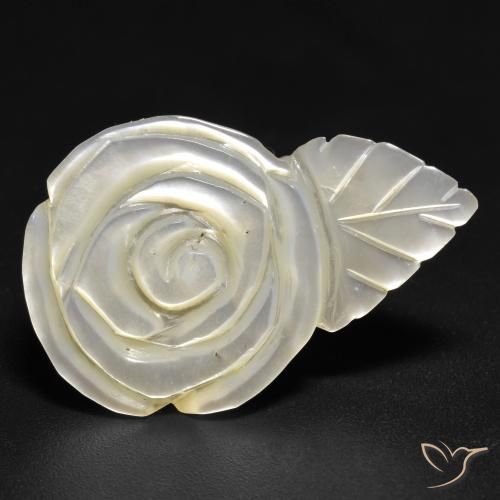 14.48ct Naturel Blanc perle Nacre, Taille Fleur, Opaque