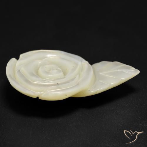 Nacre Blanc perle naturelle Taille Fleur, 14.48 ct, Opaque