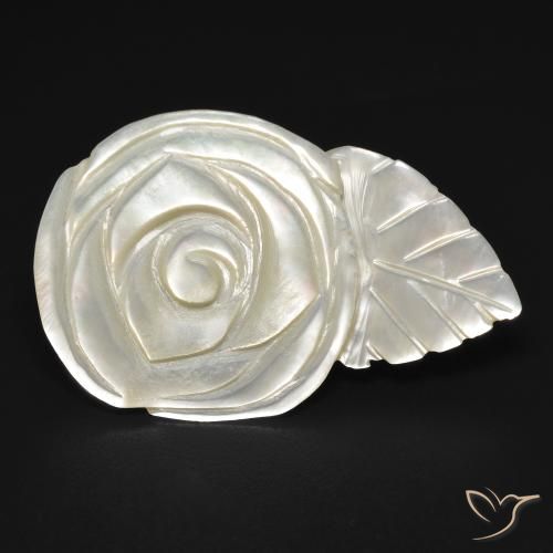 13.65ct Naturel Blanc perle Nacre, Taille Fleur, Opaque