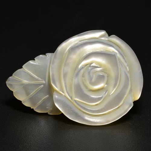 Nacre blanc naturelle taille fleur, 16,68 ct, opaque