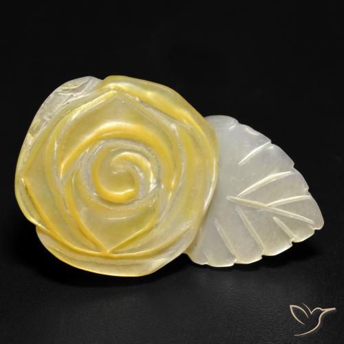 Nacre Jaune moyen naturelle Taille Fleur, 21.40 ct, Opaque