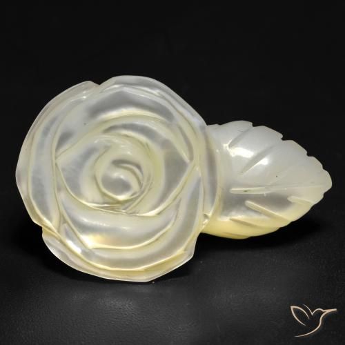 Nacre Blanc perle naturelle Taille Fleur, 19.04 ct, Opaque