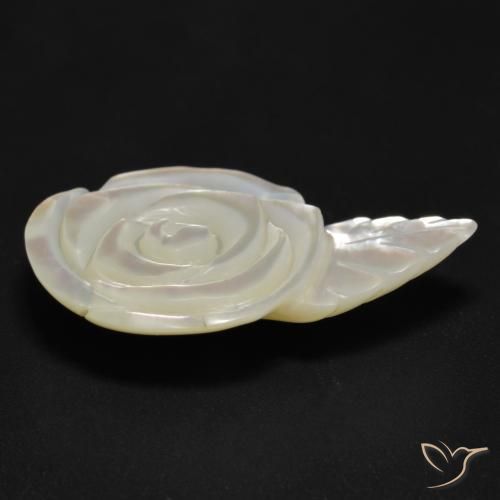 Nacre Blanc perle naturelle Taille Fleur, 11.41 ct, Opaque