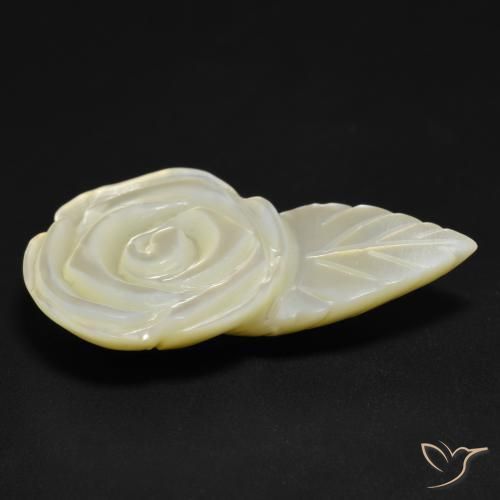 Nacre Blanc perle naturelle Taille Fleur, 14.35 ct, Opaque