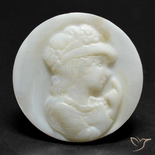 12.47ct Naturel Blanc perle Nacre, Tour, Opaque