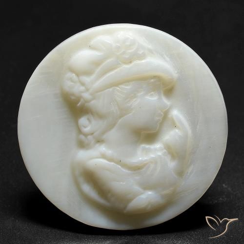 16.47ct Naturel Blanc perle Nacre, Tour, Opaque