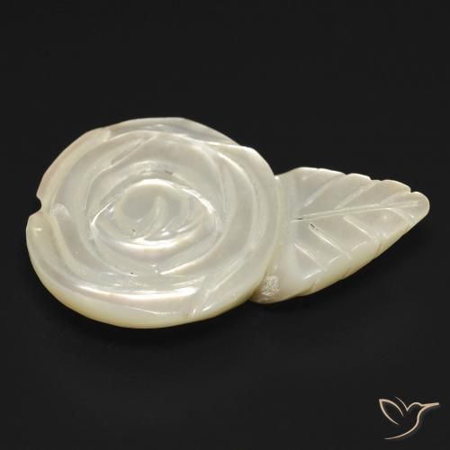 Nacre Blanc perle naturelle Taille Fleur, 11.49 ct, Opaque