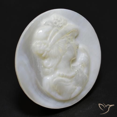 Nacre Blanc perle naturelle Tour, 12.25 ct, Opaque
