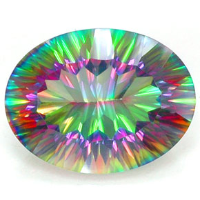 Quartz mystique Partie Supérieure Arc-en-Ciel naturelle Coupe ovale, 7.93 ct, IF