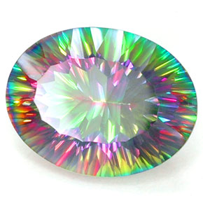 Quartz mystique Partie Supérieure Arc-en-Ciel naturelle Coupe ovale, 7.93 ct, IF