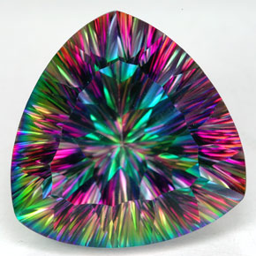 Quartz mystique multicolore naturelle trillion, 26,73 ct, IF