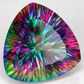 Quartz mystique multicolore naturelle trillion, 26,73 ct, IF
