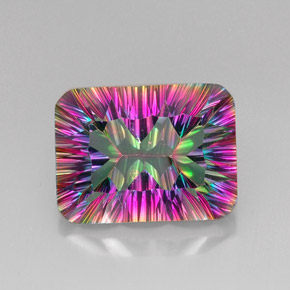 Quartz mystique Partie Supérieure Arc-en-Ciel naturelle Taille émeraude, 19.36 ct, VVS