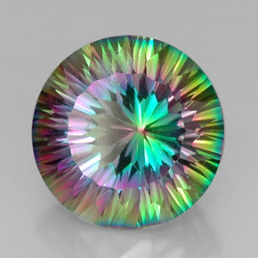 Quartz mystique multicolore naturelle coupe roude, 13,32 ct, VVS