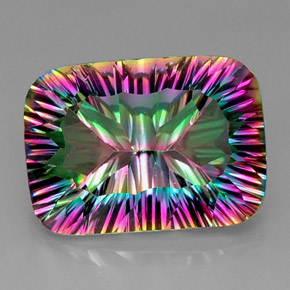 Quartz mystique Partie Supérieure Arc-en-Ciel naturelle Taille émeraude, 21.66 ct, VVS