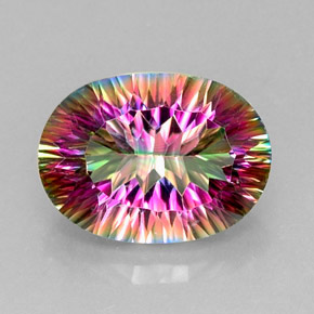 Quartz mystique multicolore naturelle coupe ovale, 13,17 ct, VVS