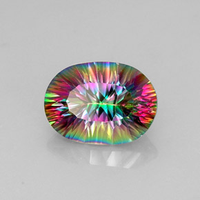 Quartz mystique multicolore naturelle coupe ovale, 13,12 ct, VVS