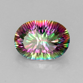 Quartz mystique multicolore naturelle coupe ovale, 12,67 ct, VVS