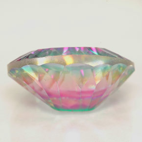 Quartz mystique multicolore naturelle coupe ovale, 12,22 ct, VVS