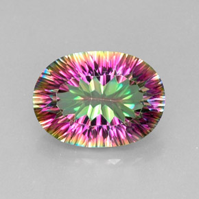 Quartz mystique multicolore naturelle coupe ovale, 11,45 ct, VVS