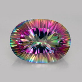 Quartz mystique multicolore naturelle coupe ovale, 12,73 ct, VVS