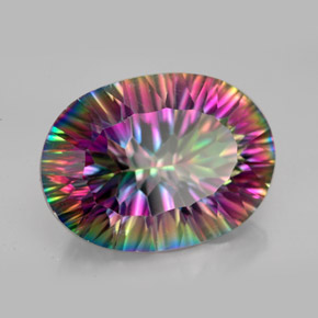 Quartz mystique multicolore naturelle coupe ovale, 12,73 ct, VVS