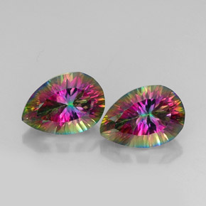 Achetez naturel ct Partie Supérieure Arc-en-Ciel Quartz mystique gems, En forme de poire, En provenance Brésil chez GemSelect. En stock, livraison internationale!