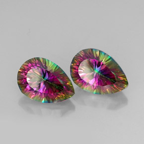 Achetez naturel ct Partie Supérieure Arc-en-Ciel Quartz mystique gems, En forme de poire, En provenance Brésil chez GemSelect. En stock, livraison internationale!