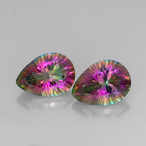 Achetez naturel ct multicolore quartz mystique gems, en forme de poire, en provenance brésil chez gemselect. en stock, livraison internationale!