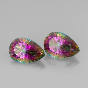 Achetez naturel ct multicolore quartz mystique gems, en forme de poire, en provenance brésil chez gemselect. en stock, livraison internationale!