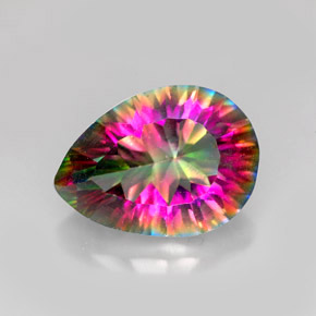 Quartz mystique Partie Supérieure Arc-en-Ciel naturelle En forme de poire, 4.93 ct, VVS-VS