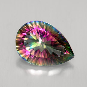 Quartz mystique Partie Supérieure Arc-en-Ciel naturelle En forme de poire, 4.66 ct, VS