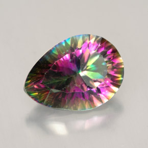 Quartz mystique Partie Supérieure Arc-en-Ciel naturelle En forme de poire, 4.79 ct, VVS-VS