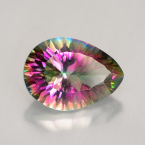Quartz mystique Partie Supérieure Arc-en-Ciel naturelle En forme de poire, 4.79 ct, VVS-VS