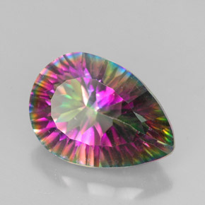 Quartz mystique Partie Supérieure Arc-en-Ciel naturelle En forme de poire, 4.75 ct, VVS-VS