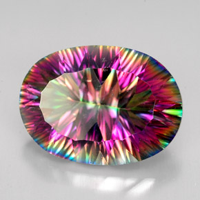 Quartz mystique Partie Supérieure Arc-en-Ciel naturelle Coupe ovale, 11.22 ct, VVS-VS