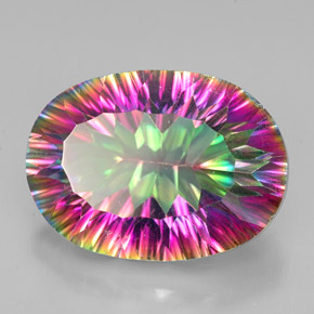 Quartz mystique multicolore naturelle coupe ovale, 11,57 ct, VVS-VS
