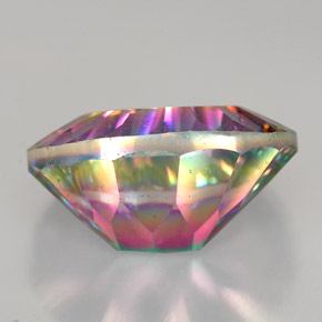 Quartz mystique multicolore naturelle coupe ovale, 11,90 ct, VVS-VS
