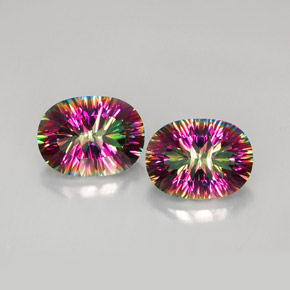 Achetez naturel ct Partie Supérieure Arc-en-Ciel Quartz mystique gems, Coupe ovale, En provenance Brésil chez GemSelect. En stock, livraison internationale!