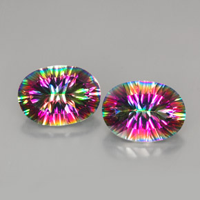 Achetez naturel ct Partie Supérieure Arc-en-Ciel Quartz mystique gems, Coupe ovale, En provenance Brésil chez GemSelect. En stock, livraison internationale!