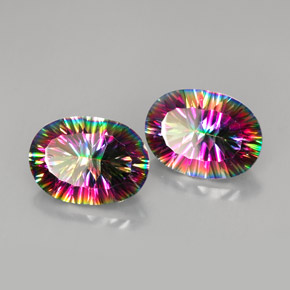 Achetez naturel ct Partie Supérieure Arc-en-Ciel Quartz mystique gems, Coupe ovale, En provenance Brésil chez GemSelect. En stock, livraison internationale!