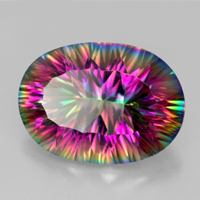 Quartz mystique Partie Supérieure Arc-en-Ciel naturelle Coupe ovale, 10.65 ct, VVS-VS