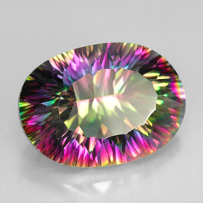 Quartz mystique Partie Supérieure Arc-en-Ciel naturelle Coupe ovale, 11.40 ct, VVS-VS